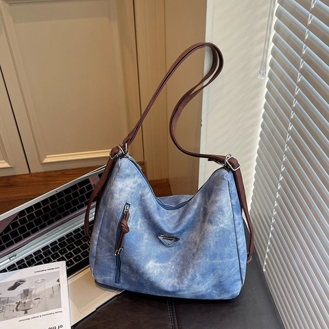 Bolso de Hombro para Mujer de Cuero PU Retro Gran Capacidad Bolso Tote Multifuncional Estilo Vintage Desgastado Correa Ajustable