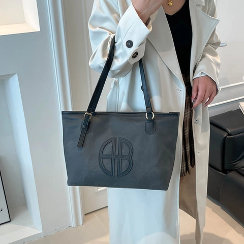 Minimalistische Grote Capaciteit Draagzak Voor Vrouwen Retro PU Lederen Schoudertas Urban Simple Werk Shopper Tas