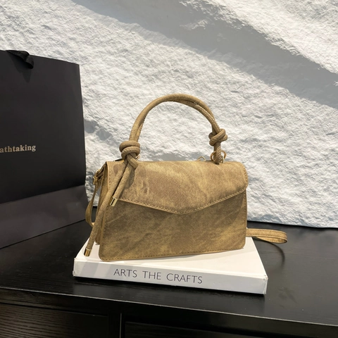 Vintage PU Leder Farbverlauf Umhängetasche Für Damen Mode Knoten Griff Umschlag Handtasche Retro Schultertasche Casual Alltag