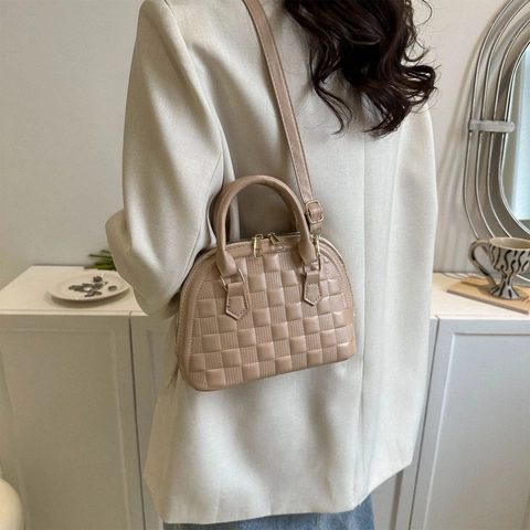 Elegante Borsa a Tracolla a Conchiglia Trapuntata da Donna in Pelle PU Borsa a Mano Alla Moda Con Tracolla Regolabile