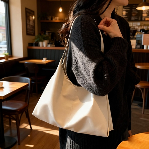 Women Large Capacity PU Leather Tote Bag Minimalist Stitching Solid Color Shoulder Underarm Bag Daily Commute Fashion Handbag