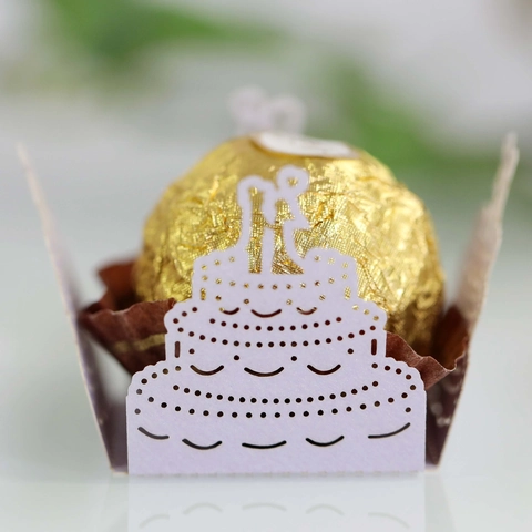 Laser Cut Hollow Paper Chocolate Wrappers Wedding Cake Silhouette Candy Decor For Birthday Party Wedding Favor Decorations