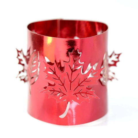 Paralume per Candele in Carta Intagliata a Laser con Foglie di Acero per Candele LED Elettroniche Decorazione Tavolo Festa