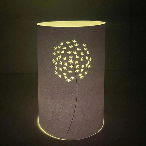 Laser Cut Paper Lampshade Dandelion Pattern Cylindrical Candle Sleeve For LED Tea Light Wedding Party Home Decoration