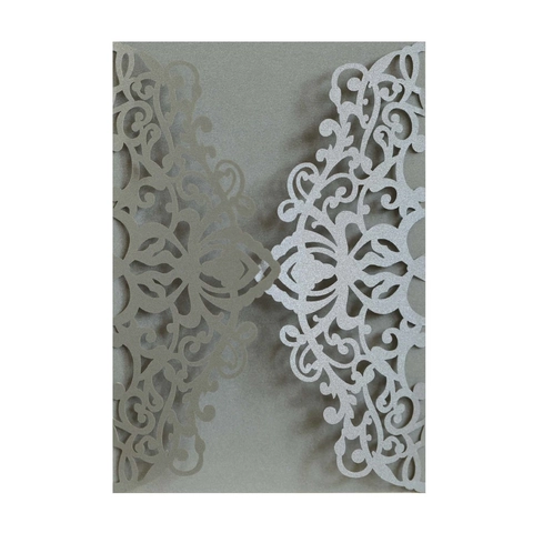 Elegant Laser Cut Floral Wedding Invitation Covers Hollow Greeting Cards For Baptism Party Specialty Pearl Paper Envelopes