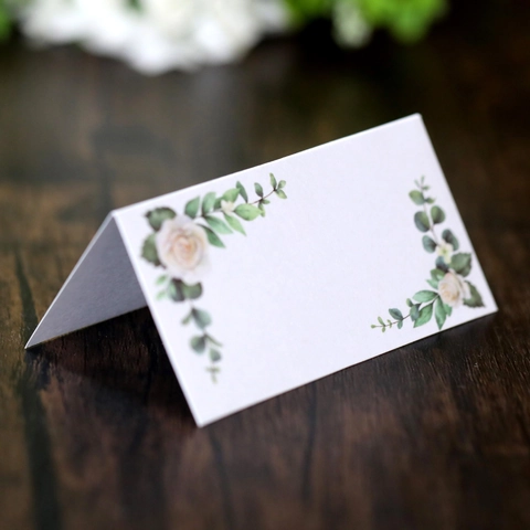 Marque-places en Papier Nacré Européen avec Imprimé Floral de Rose Cartes de Table pour Mariage Banquet Fête Décoration