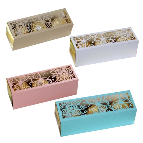 Elegant Laser Cut Butterfly Wedding Candy Box Pearl Paper Hollow Chocolate Gift Boxes For Birthday Party Favor Packaging