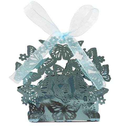 Laser Cut Butterfly Hollow Candy Box Pearlescent Paper Gift Box For Wedding Party Favor Chocolate Packaging Packaging Case