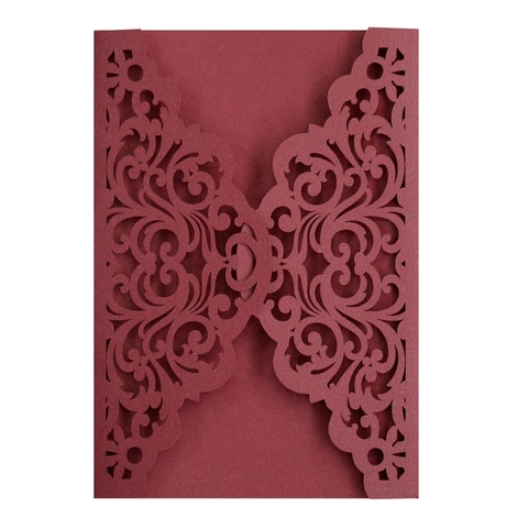 Elegant European Laser Cut Invitation Covers Pearlescent Paper Hollow Wedding Invitation Envelopes For Party Celebration
