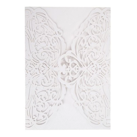 Coperture per Inviti di Nozze con Intaglio Laser in Carta Perlata Tasche per Biglietti d'Auguri per Feste Fidanzamento Banchetti