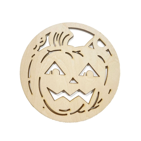 Halloween Wooden Coaster Hollow Laser Cut Pumpkin Ghost Table Mat Heat Insulated Dining Desktop Decorative Mat