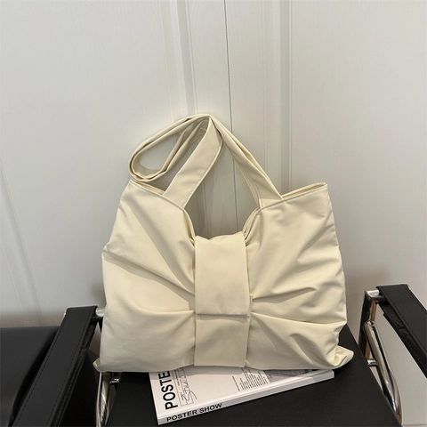 Große Schleife Tragetasche Damen Übergroße Polyester Umhängetasche Koreanische Mode Vielseitige Tägliche Umhängetasche Student Handtasche
