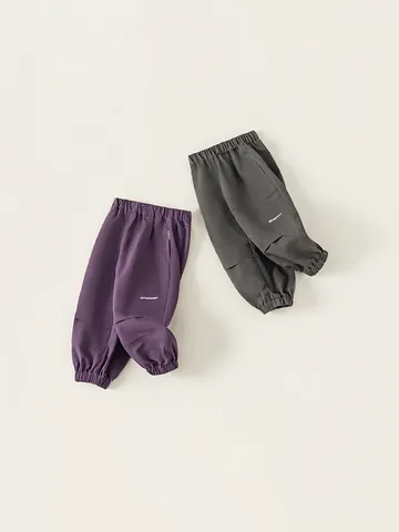 Pantalones Cargo Jogger para Niños Color Sólido Cintura Elástica Casual Primavera Otoño Moda Infantil Estampado