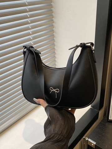 Mode Franse Stijl PU Leer Strik Okseltas Voor Vrouwen Vintage Hobo Schoudertas Crossbody Tas Gestikte Handtas