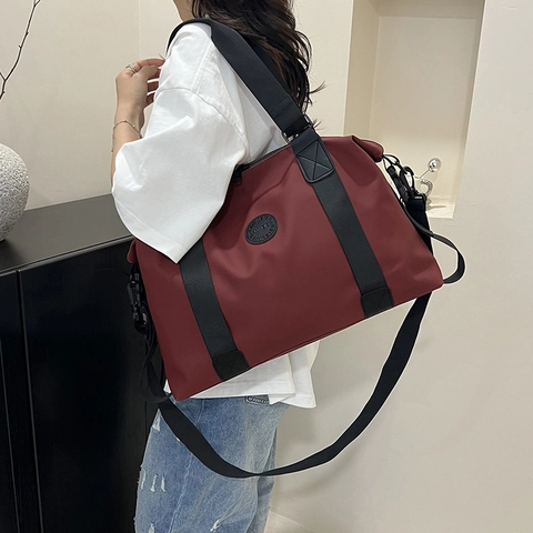 Bolsa de Viaje de PU para Mujer Gran Capacidad Urbana Minimalista Impermeable Bolso de Mano Equipaje de Fin de Semana Deporte Diario