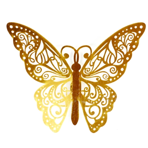 Metallische Papier Schmetterling Wandaufkleber Hohl 3D Schmetterlinge Wandtattoos Für Hochzeit Party Zuhause DIY Dekoration