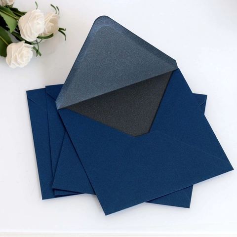 Marineblau 150G Perlmuttpapier Umschlag Westlicher Stil Quadratisch Rechteckig Grußkarten Verpackung Einladungskarten Für Business Hochzeit