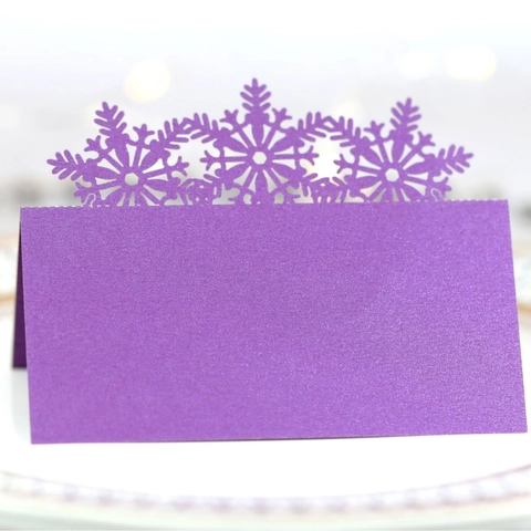 Snowflake Laser Cut Place Cards Wedding Party Name Table Cards Elegant Hollow Folded Seating Cards Winter Festival Decoration