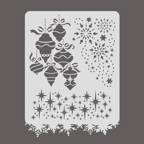 Plantillas de Dibujo Huecas PET de Navidad para Niños Copos de Nieve Estrellas Patrón DIY Decoración Festiva Pizarra