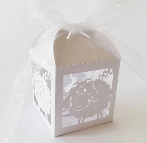 Scatola di Caramelle a Taglio Laser con Agnello del Fumetto Scatola Regalo di Nozze d'Oro Riflettente Imballaggio di Cioccolato