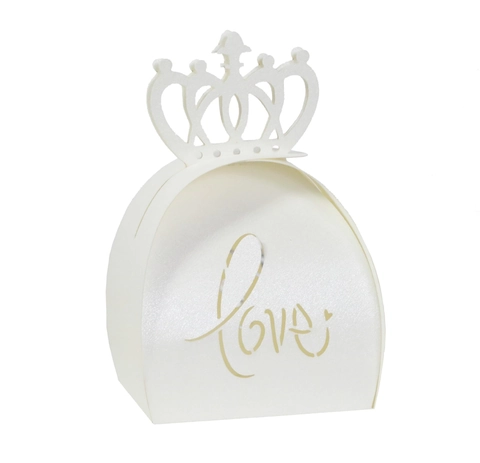 Crown Shape Laser Cut Love Wedding Candy Boxes Hollow Out Chocolate Gift Packaging For Party Favor Table Decoration