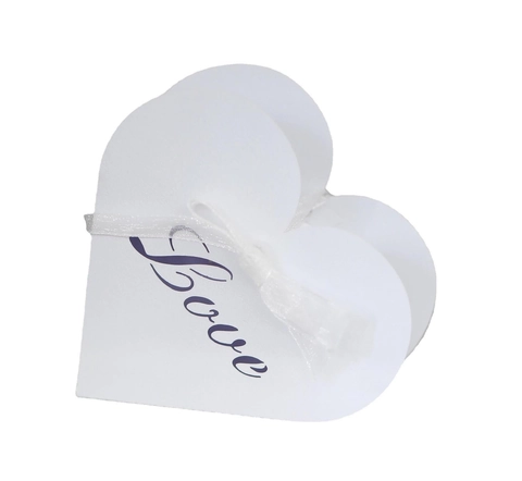 Caja de Caramelos de Papel en Forma de Corazón Love Con Cinta para Boda Fiesta Día de San Valentín Embalaje de Regalo Cajas de Papel Perlado