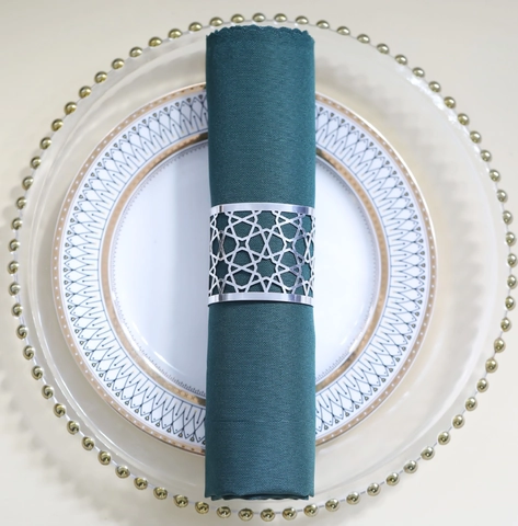 Reflective Paper Napkin Ring Laser Cut Geometric Hollow Star Pattern For Wedding Party Table Decoration Banquet