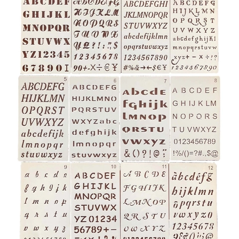 Alphabet Number Stencils Translucent Plastic Painting Templates DIY Hollow Out Letters Numbers Scrapbooking Drawing Templates