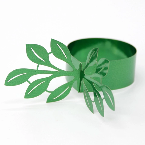Leaf Hollow Laser Cut Paper Napkin Rings Elegant Metallic Finish Napkin Buckle For Wedding Banquet Table Decoration Party Supplies