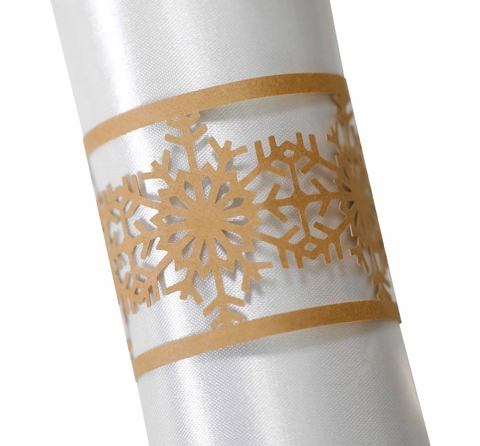 Laser Cut Paper Snowflake Napkin Rings Hollow Out Napkin Buckles For Christmas Wedding Table Decor Party Hotel Dinner Decor