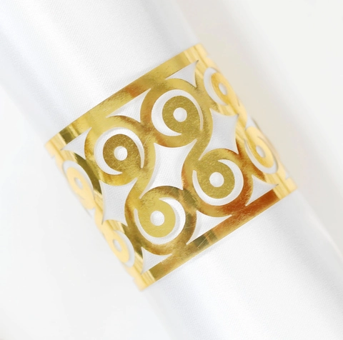 Elegant Laser Cut Paper Napkin Rings Butterfly Hollow Spiral Pattern Table Decor For Wedding Party Banquet Hotel Gold Silver