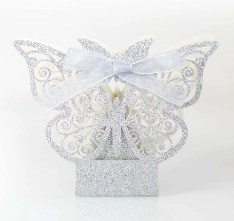 Butterfly Laser Cut Candy Boxes Glitter Paper Gift Favor Box With Ribbon For Wedding Party European Hollow Chocolate Box