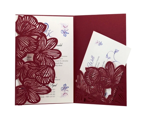 European Style Laser Cut Floral Wedding Invitations Elegant Hollow Out Greeting Cards For Marriage Ceremony Event Party