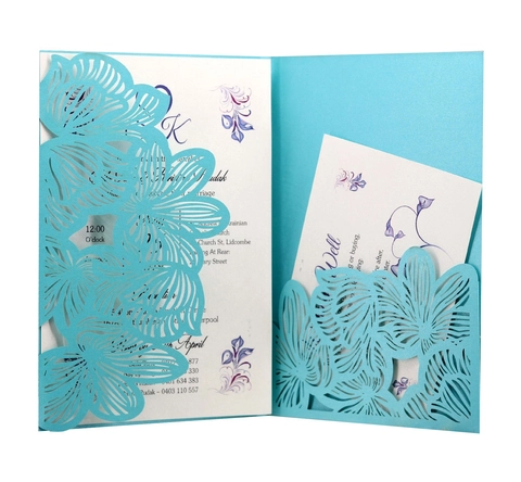 European Style Laser Cut Floral Wedding Invitations Elegant Hollow Out Greeting Cards For Marriage Ceremony Event Party