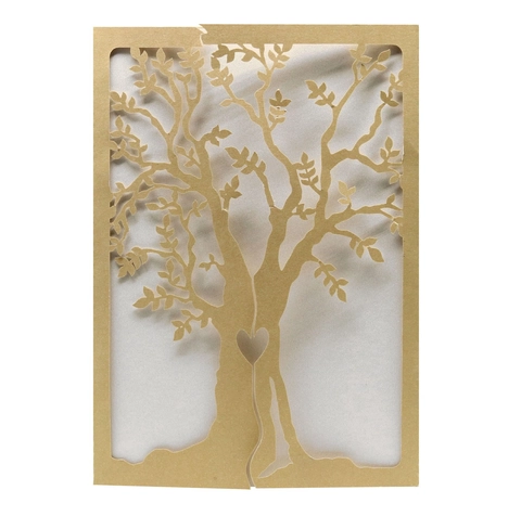Inviti di Nozze con Taglio Laser Albero della Vita in Carta Perlata Biglietto di Auguri Traforato per Festa di Fidanzamento Banchetto