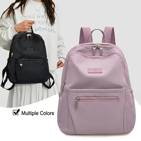 Zaino da Donna in Nylon alla Moda Leggero Casual Quotidiano Pendolarismo Resistente all'Acqua Grande Capacità Borsa da Scuola Zainetto