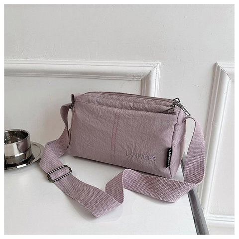 Borsa a Tracolla da Donna in Poliestere Casual Grande Capacità Leggera Multi-Tasca Borsa a Spalla per Outdoor Urban Simple Style