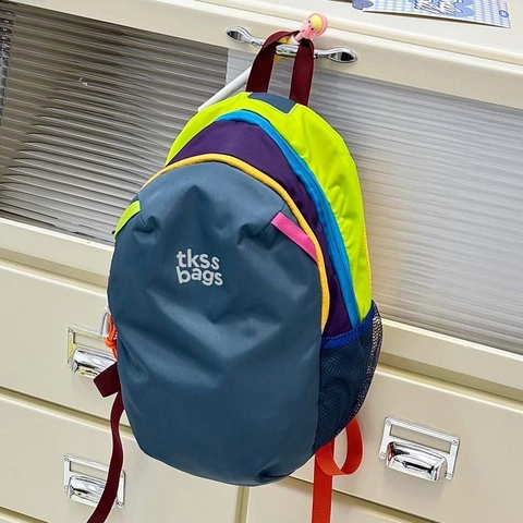 Vibrant Farbblock Nylon Mini Rucksack Für Kinder Jugendliche Leicht Wasserabweisend Freizeit Reise Schultasche Mehrfarbig Patchwork Rucksack