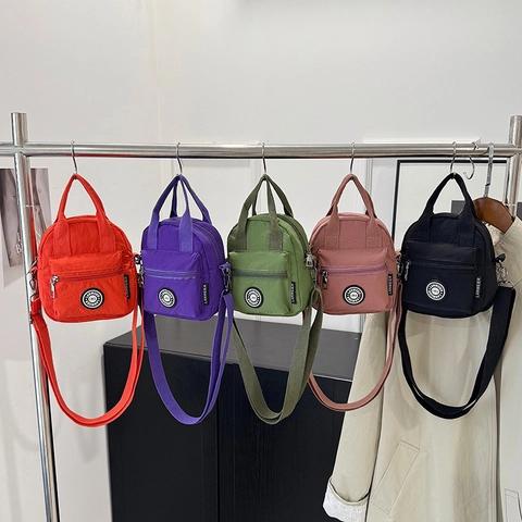 Women Casual Nylon Waterproof Crossbody Bag Mini Handbag Multi Compartment Travel Shoulder Bag With Adjustable Strap