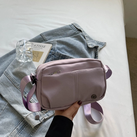 Borsa a Tracolla da Donna in Nylon alla Moda Multi-tasche Leggera Grande Capacità Casual Crossbody Porta Cellulare Tracolla Regolabile