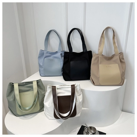 Women Retro Casual Synthetic Leather Tote Bag With Stitching Detail Zipper Closure Large Capacity Commuter Shoulder Bag
