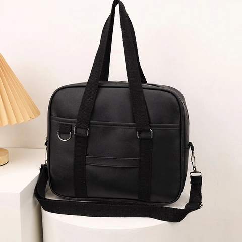 Borsa a Mano in Pelle PU Stile Giapponese JK per Donna Simpatica Borsa a Tracolla per Studenti Con Ciondolo Orsetto Pendolare