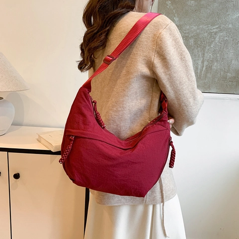 Borsa a Tracolla in Nylon ad Alta Capacità in Stile Giapponese per Donna Tote Borsa Minimalista alla Moda per Pendolarismo Quotidiano Casual