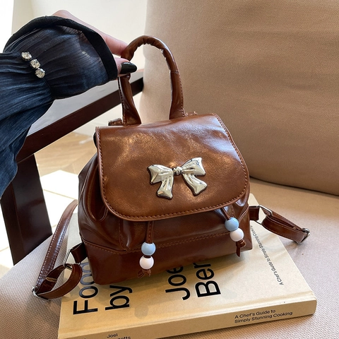Zaino Mini da Donna a Forma di Farfalla in Pelle Sintetica Borsa a Mano Semplice Borsa a Tracolla Stile Coreano per Scuola