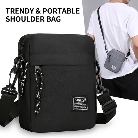 Herren Casual Nylon Umhängetasche Leichtes Kleine Quadratische Messenger Bag Für Reisen Sport Alltag Schulter Handytasche