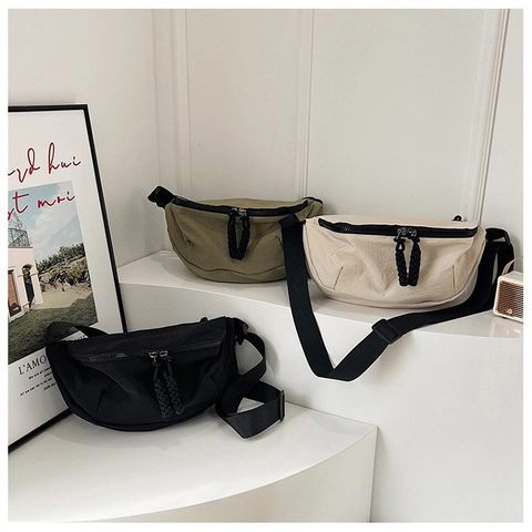 Minimalistische Mondform Umhängetasche Aus Oxford-Stoff Für Damen Herren Lässige Sportliche Brusttasche Urban Leichte Pendler Schultertasche