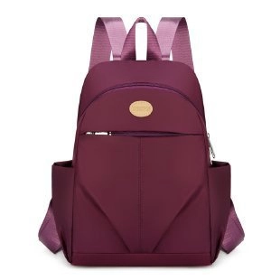 Women Casual Nylon Backpack Lightweight Waterproof Large Capacity School Bag Solid Color Travel Daypack For Teen Girls