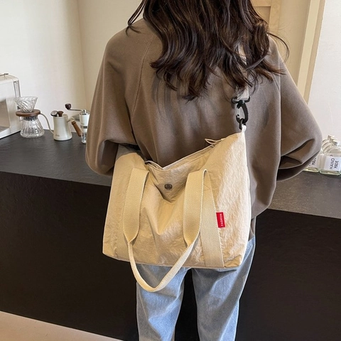 Grote Capaciteit Nylon Tote Tas Voor Vrouwen Casual Streetwear Schoudertas Mode Student Schooltas Woon-werkverkeer Tas