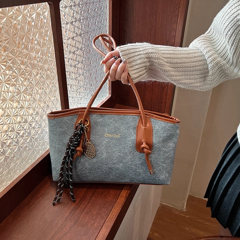 Bolso de Mano de Cuero PU de Gran Capacidad para Mujer Bolso de Bandoliera de Moda Color Sólido Estilo Urbano para Diario