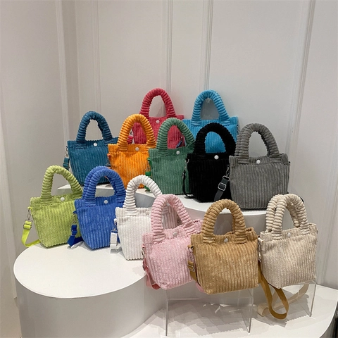 Damen Casual Cord Eimertasche Gefalteter Griff Verstellbarer Riemen Kleine Tote Schulter Umhängetasche Für Den Alltag